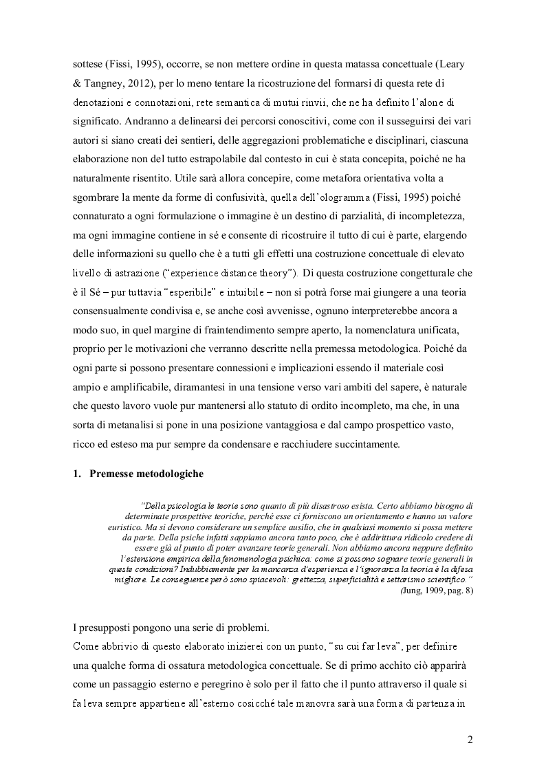 Anteprima della tesi: Il Sé: breve rassegna critica. Dalle prospettive storiche al problemi attuali, Pagina 3
