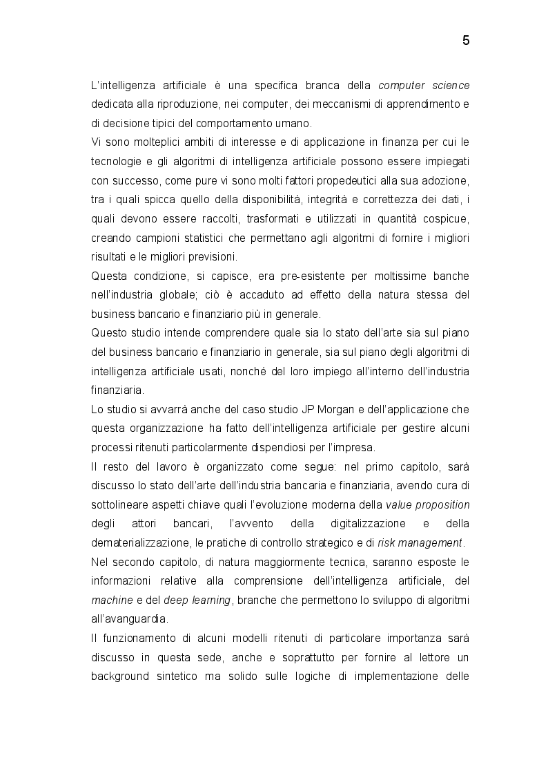 Anteprima della tesi: La gestione tecnologica nel settore bancario: il ruolo dell'intelligenza artificiale nel caso JP Morgan's, Pagina 4