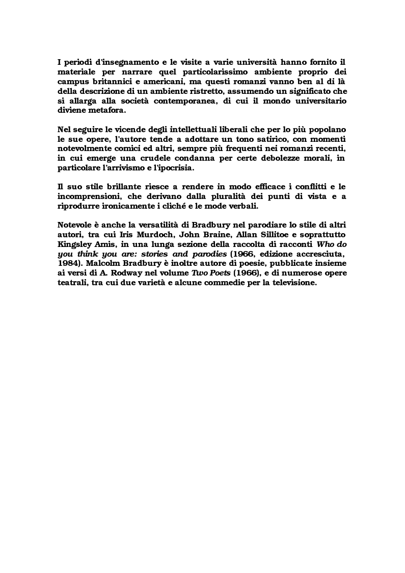 Anteprima della tesi: Critica ed espansione ipertestuale di "The History Man" di Malcolm Bradbury, Pagina 3