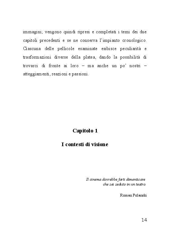 Anteprima della tesi: Luce in sala. Analisi dello spettatore cinematografico; il rapporto con i contesti visivi e il film, Pagina 6
