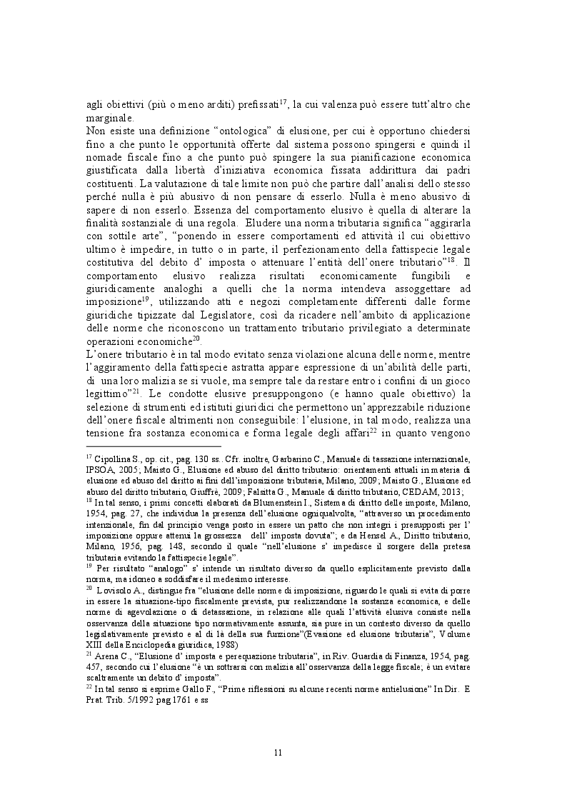Anteprima della tesi: Nomadismo fiscale e le sue patologie, Pagina 9