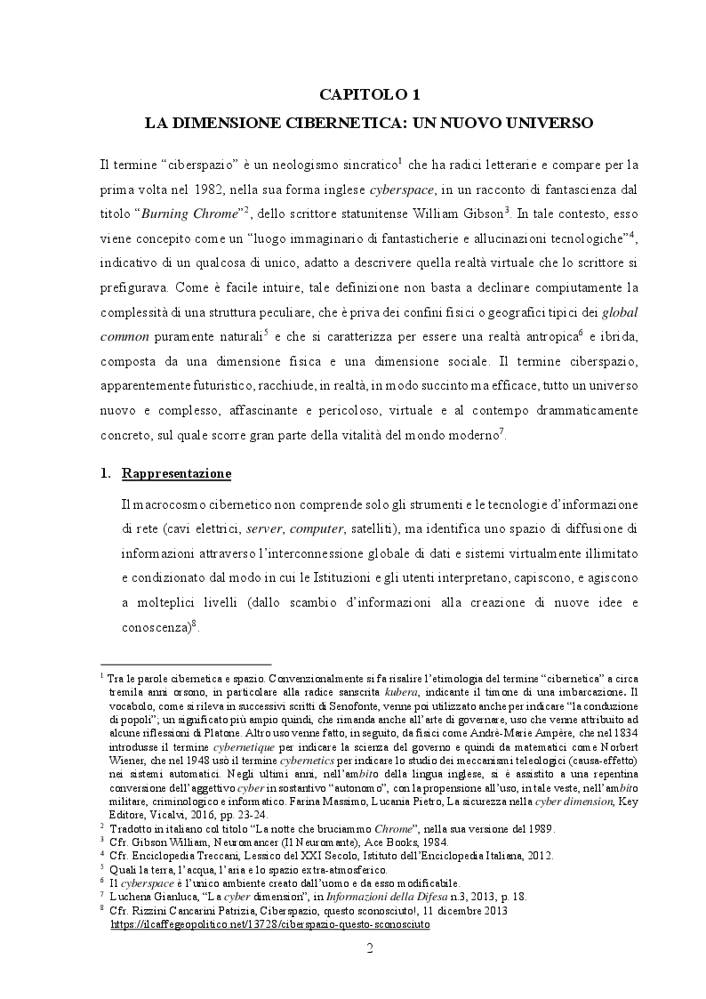 Anteprima della tesi: Strategie di Sicurezza e Geopolitica: cooperazione, competizione, conflitto nella dimensione cibernetica, Pagina 3