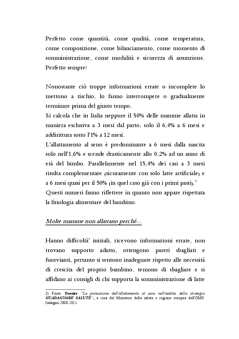 Anteprima della tesi: Progetto integrato di educazione alla salute e supporto perinatale per l'allattamento al seno; dalle informazioni pre-parto, al sostegno diretto e domiciliare post-parto, Pagina 5