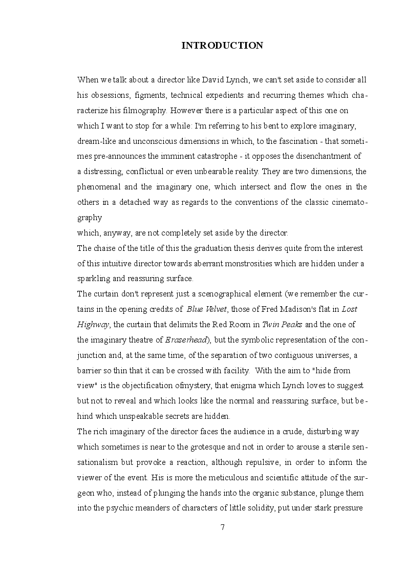Anteprima della tesi: David Lynch - Dietro il sipario, Pagina 5