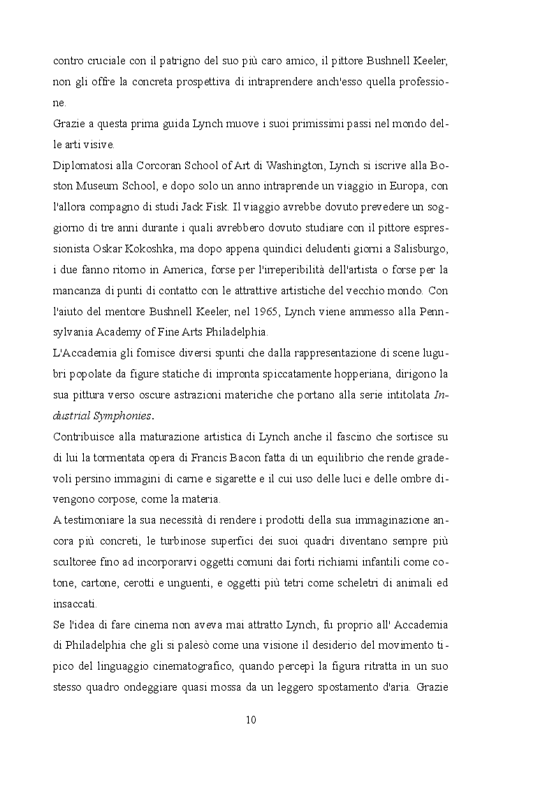 Anteprima della tesi: David Lynch - Dietro il sipario, Pagina 8