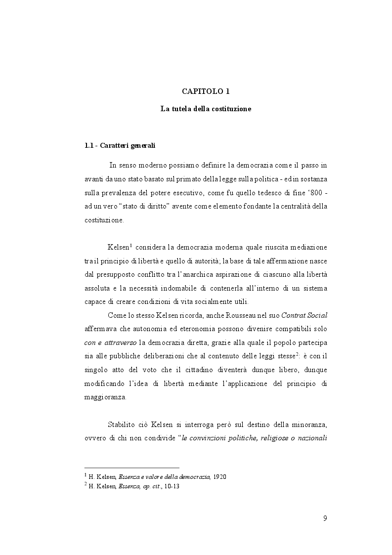 Anteprima della tesi: La democrazia protetta ed il paradigma securitario: verso un regresso costituzionale?, Pagina 6