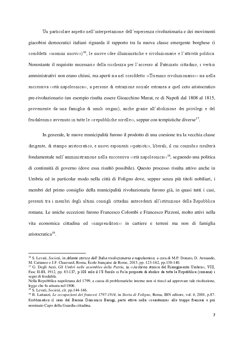 Anteprima della tesi: Il triennio rivoluzionario 1796-1799: il caso di Foligno e del suo territorio, Pagina 6