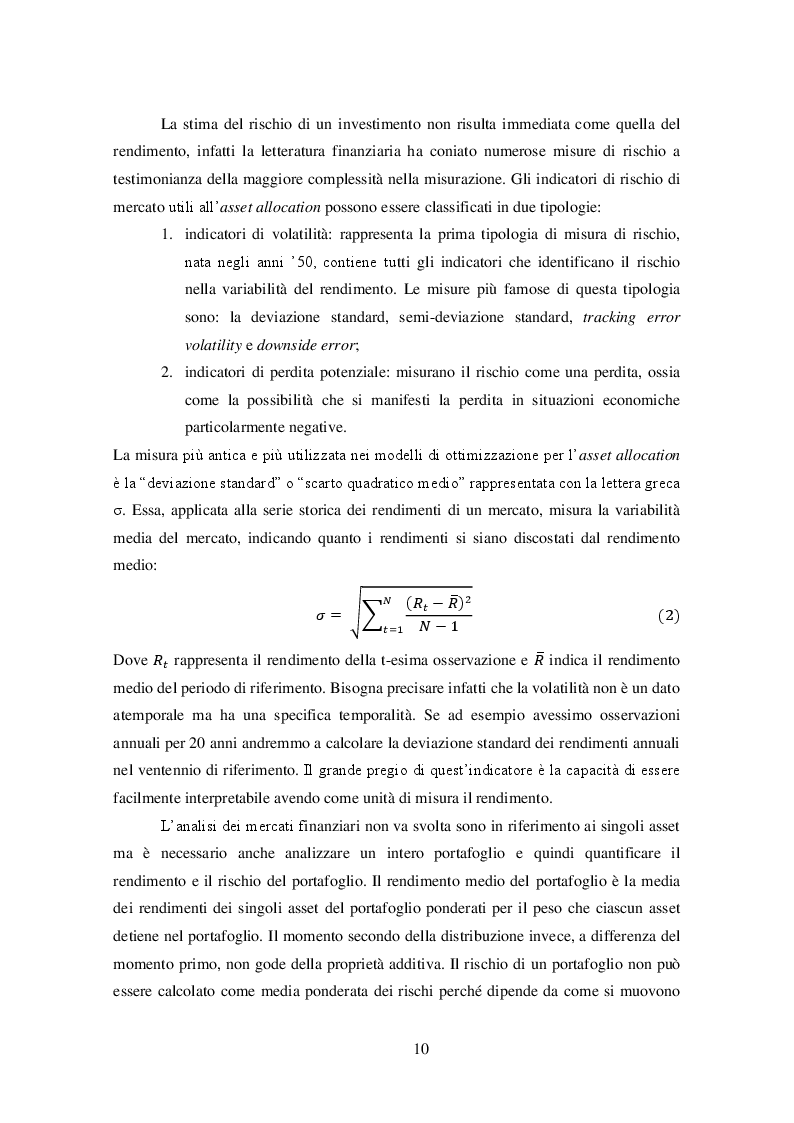 Estratto dalla tesi: L'utilizzo dell'intelligenza artificiale nelle scelte di Asset Allocation Tattica