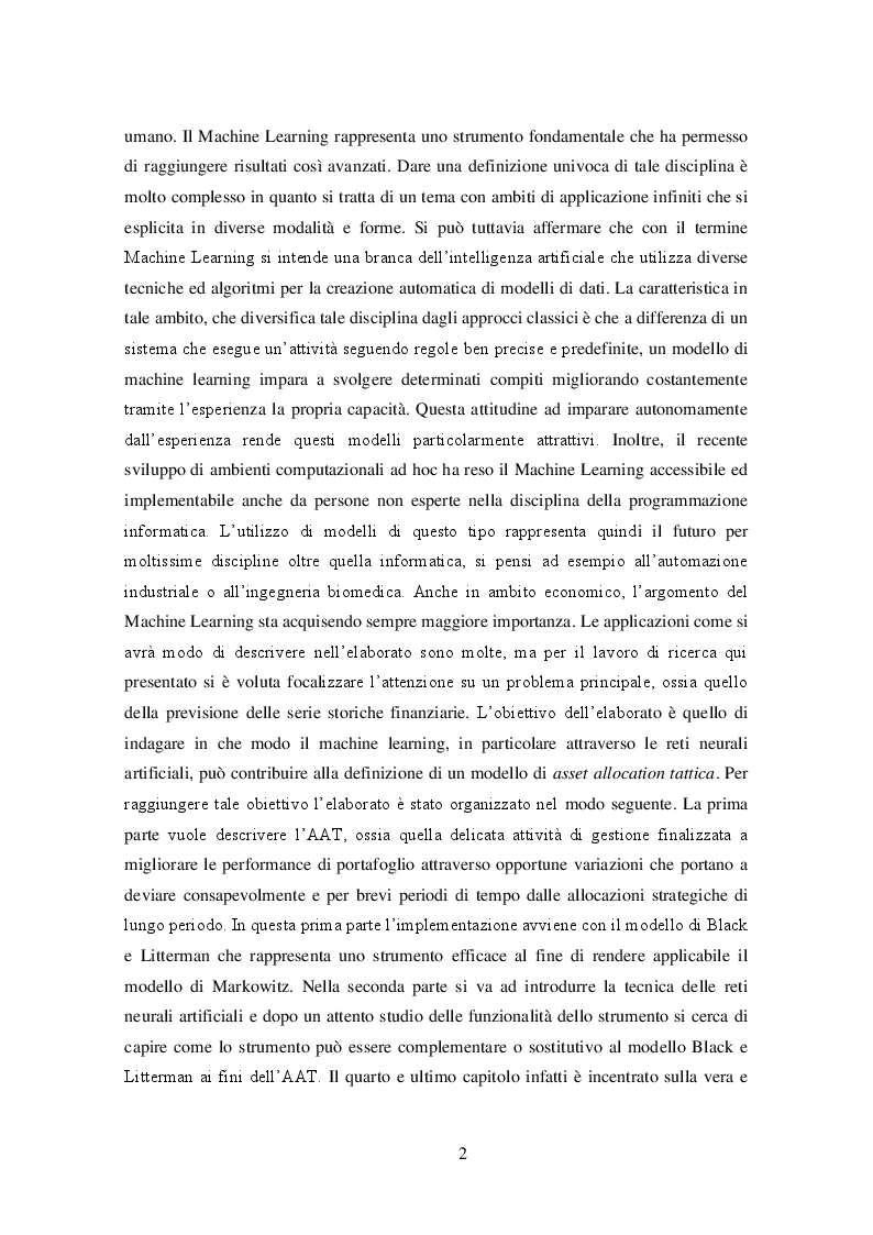 Anteprima della tesi: L'utilizzo dell'intelligenza artificiale nelle scelte di Asset Allocation Tattica, Pagina 3