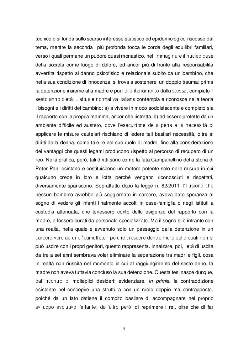 Anteprima della tesi: "Il lamento di Danae" - Donne detenute: tra genitorialità e misure alternative alla detenzione, Pagina 3