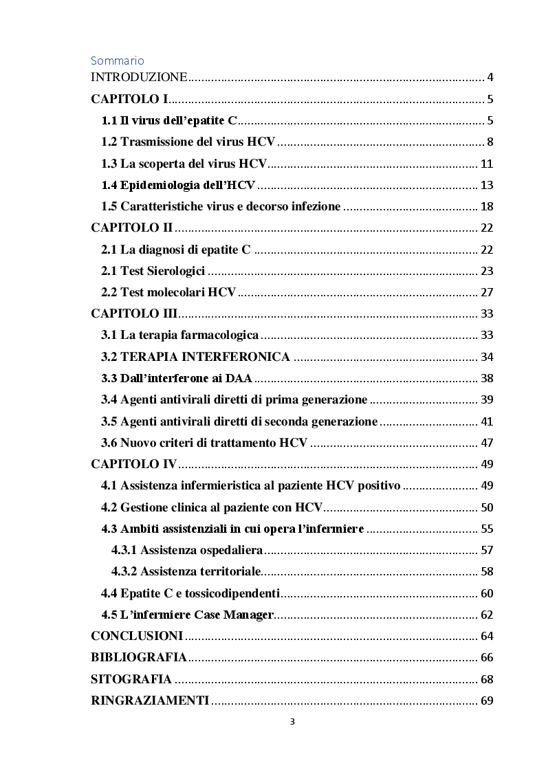 Indice della tesi: Epatite da HCV: i nuovi farmaci che hanno rivoluzionato la terapia, Pagina 1