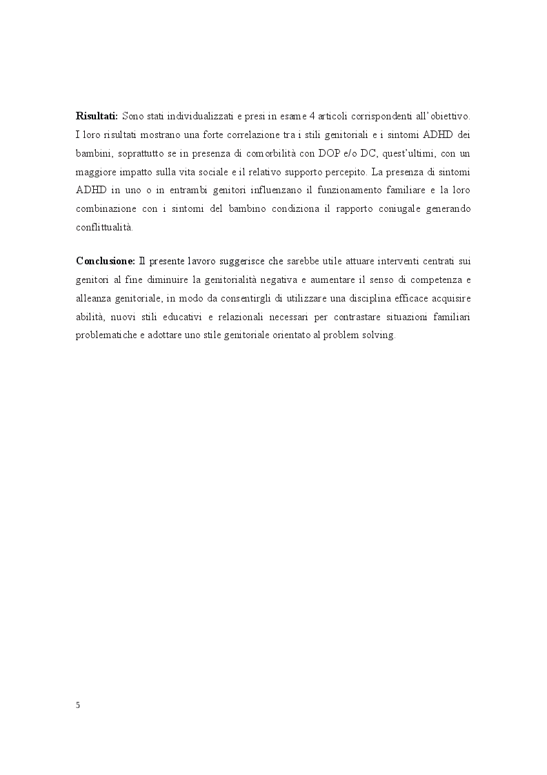 Anteprima della tesi: ADHD & Competenze di Parenting: alcuni contributi empirici, Pagina 3