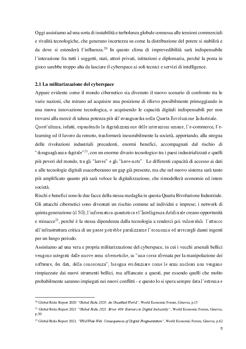 Estratto dalla tesi: L'impatto della cybersecurity negli equilibri geopolitici: dalla cyberwarfare alla cyberdiplomacy