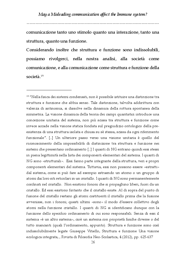 Estratto dalla tesi: May a Misleading communication affect the Immune system? Una comunicazione fuorviante, può influenzare il sistema immunitario?