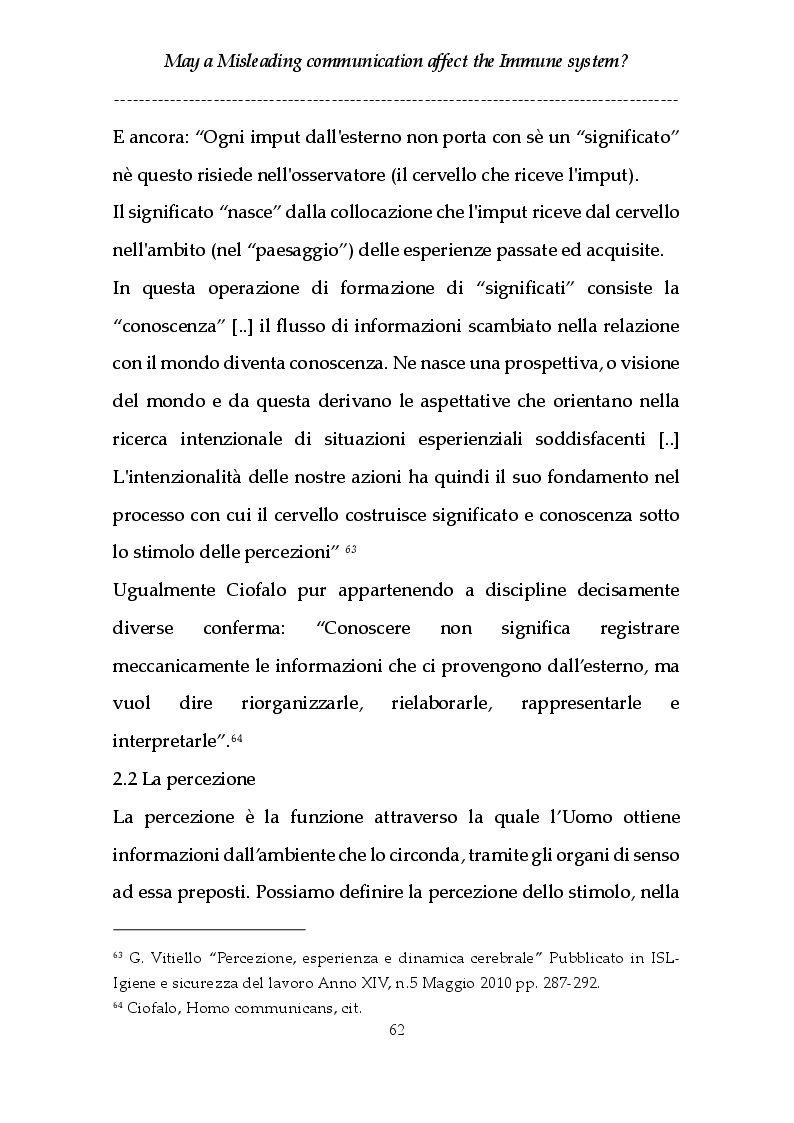 Anteprima della tesi: May a Misleading communication affect the Immune system? Una comunicazione fuorviante, può influenzare il sistema immunitario?, Pagina 3