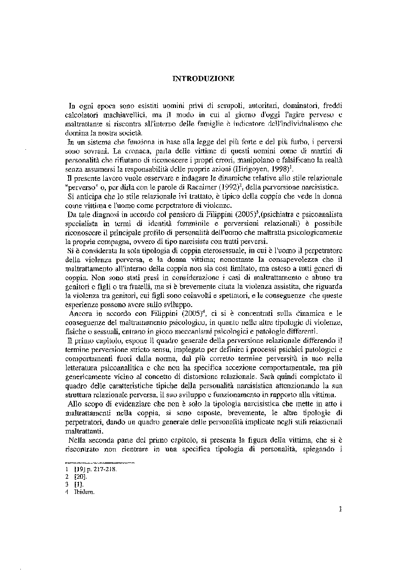 Anteprima della tesi: Le dinamiche relazionali perverse nella coppia, Pagina 3