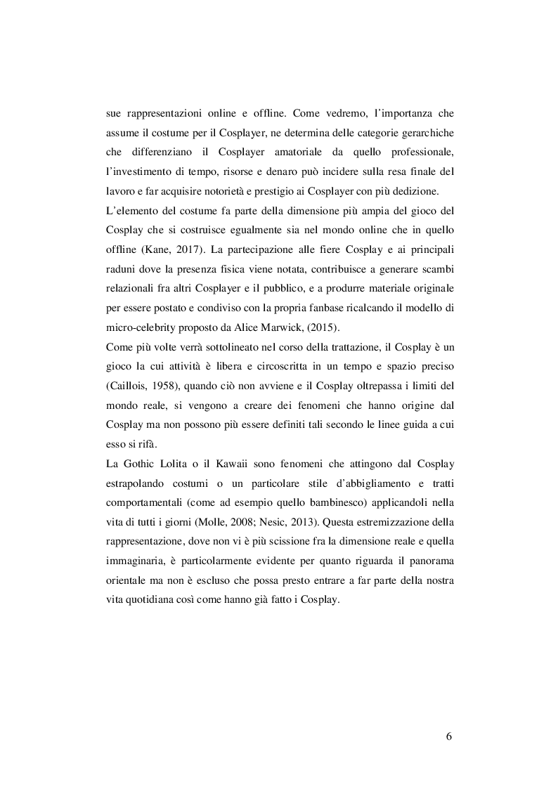 Anteprima della tesi: COSPLAY - Immaginario e rappresentazioni di un fenomeno contemporaneo, Pagina 5