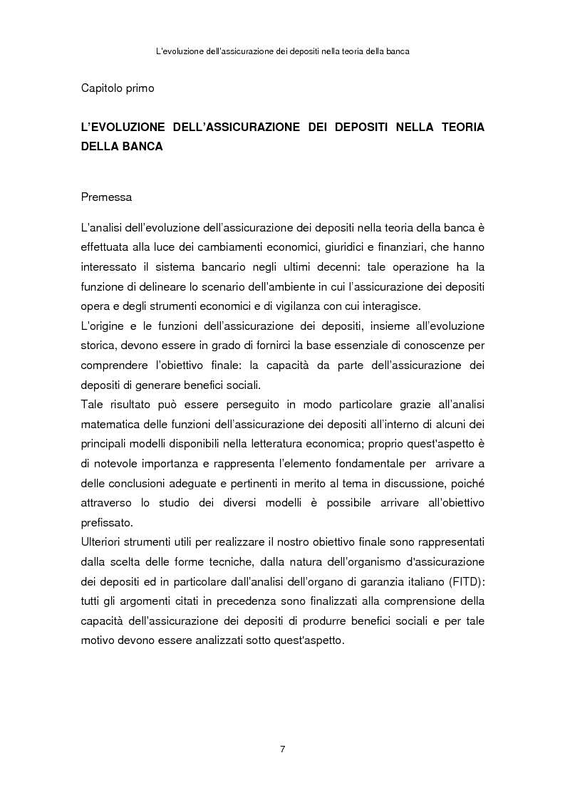 Anteprima della tesi: La determinazione del premio dell'assicurazione dei depositi attraverso l'option pricing: un'applicazione al caso italiano, Pagina 3