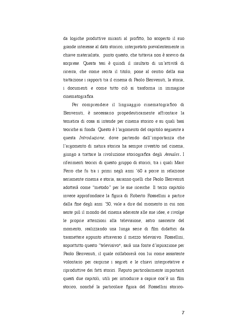 Anteprima della tesi: Storia, documento, immagine nel cinema di Paolo Benvenuti, Pagina 3
