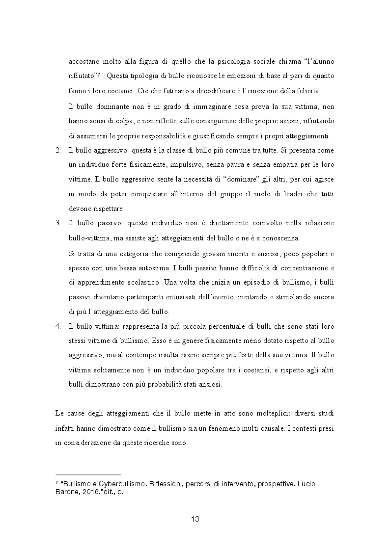 Anteprima della tesi: Bullismo e Cyberbullismo: Una società violenta?, Pagina 3
