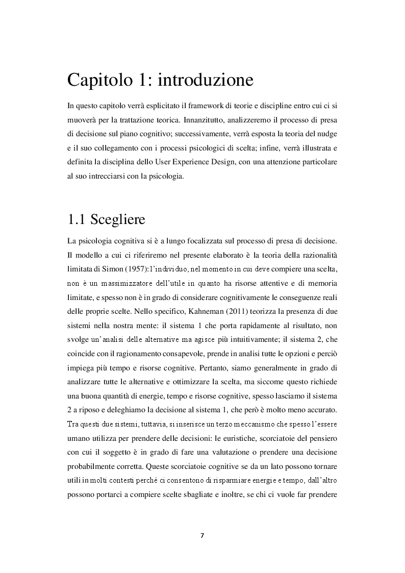 Anteprima della tesi: Scegliere online: il digital nudge incontra la User Experience. Modelli teorici e casi pratici, Pagina 4