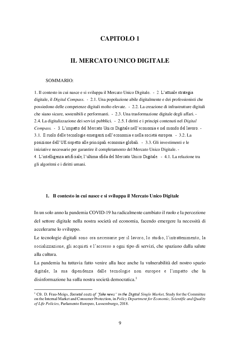 Anteprima della tesi: L'evoluzione del mercato unico digitale attraverso il Digital Services Act e il Digital Markets Act, Pagina 7