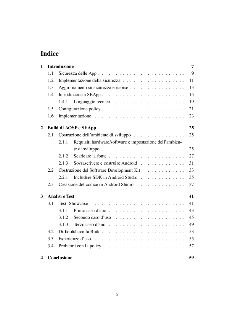 Indice della tesi: SEApp: A protezione dell'utente, Pagina 1