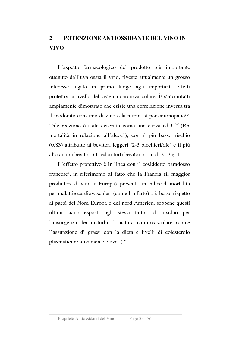 Anteprima della tesi: Proprietà antiossidanti del vino, Pagina 2