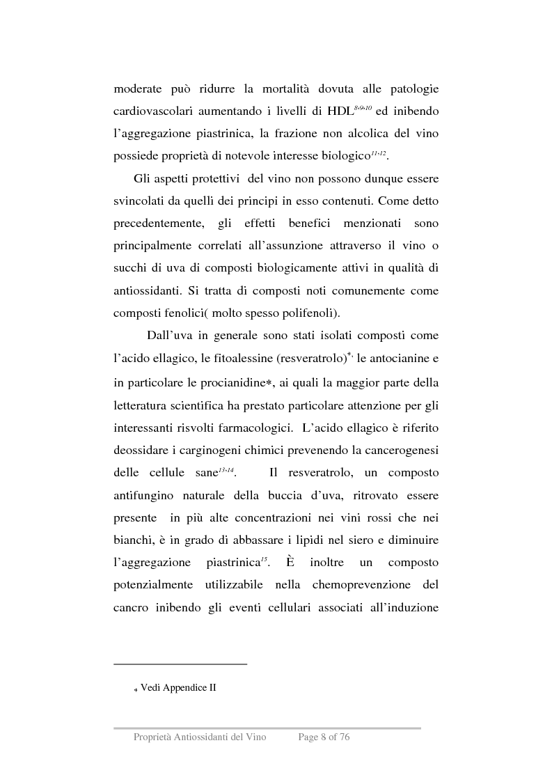 Anteprima della tesi: Proprietà antiossidanti del vino, Pagina 5