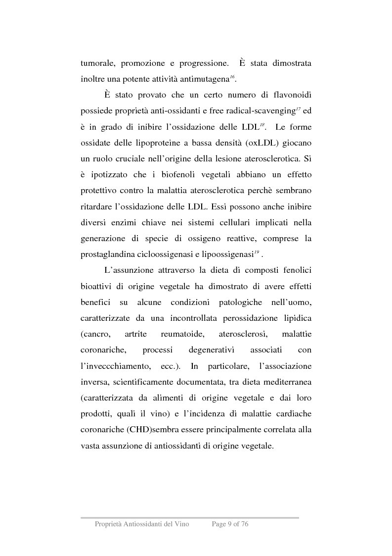 Anteprima della tesi: Proprietà antiossidanti del vino, Pagina 6