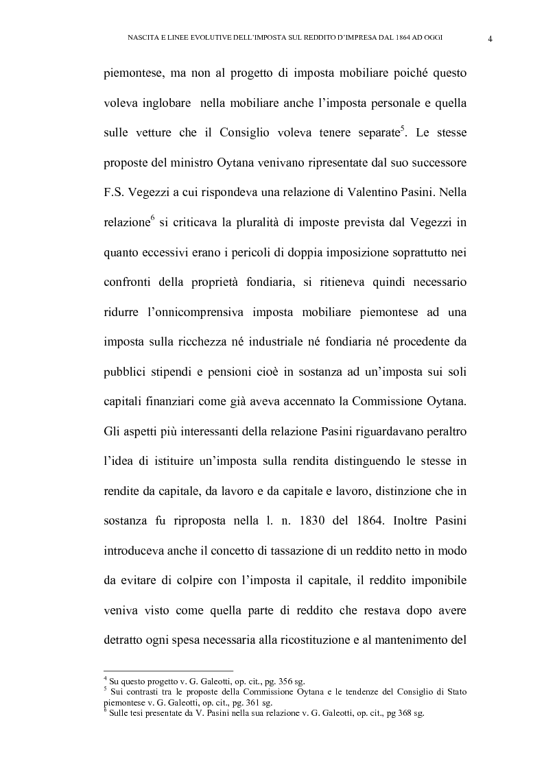 Anteprima della tesi: Nascita e linee evolutive dell'imposta sul reddito d'impresa dal 1864 ad oggi, Pagina 4