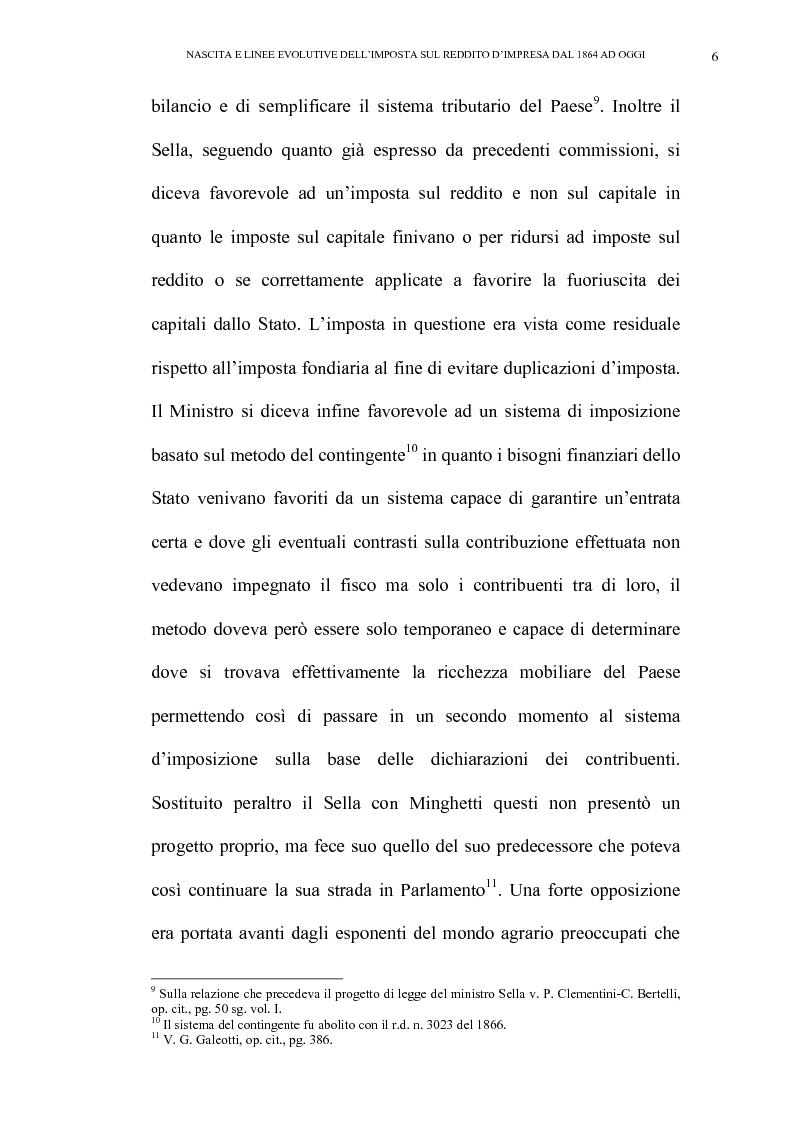 Anteprima della tesi: Nascita e linee evolutive dell'imposta sul reddito d'impresa dal 1864 ad oggi, Pagina 6