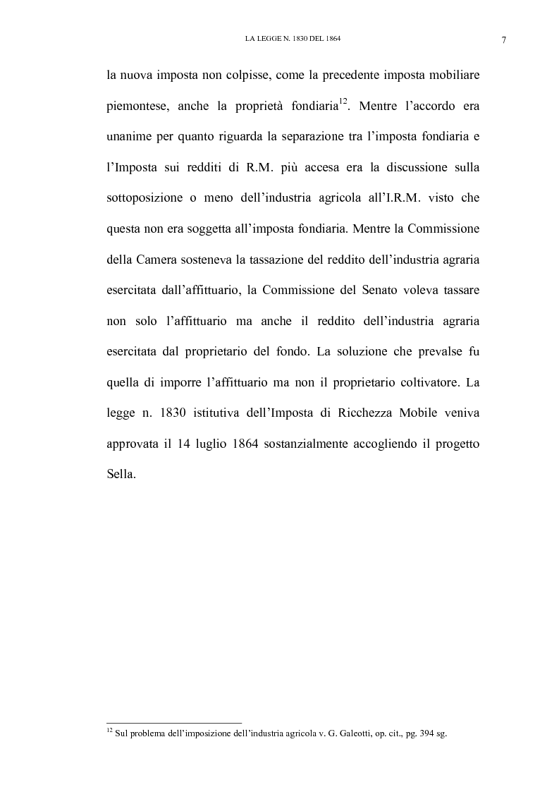 Anteprima della tesi: Nascita e linee evolutive dell'imposta sul reddito d'impresa dal 1864 ad oggi, Pagina 7