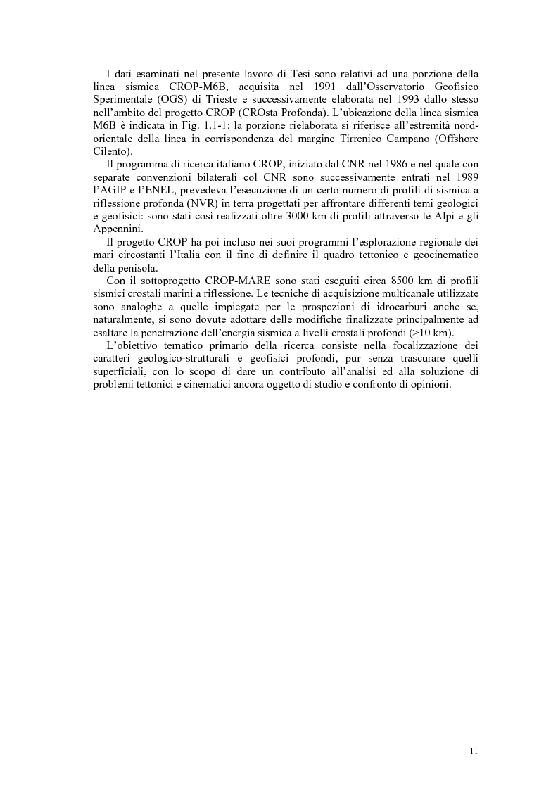 Anteprima della tesi: Rielaborazione ed interpretazione di dati sismici crostali del Margine Campano Tirrenico, Pagina 8