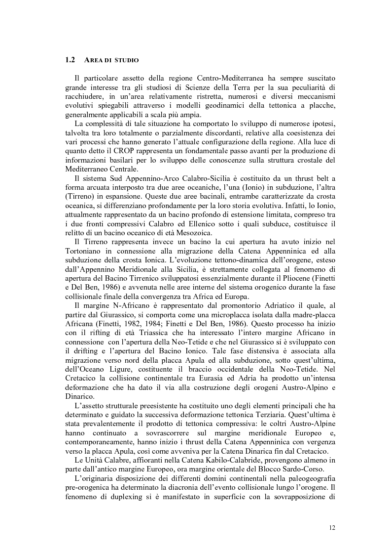 Anteprima della tesi: Rielaborazione ed interpretazione di dati sismici crostali del Margine Campano Tirrenico, Pagina 9