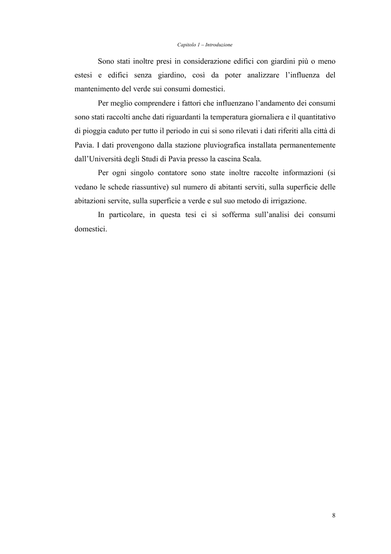 Anteprima della tesi: Analisi dei fabbisogni idropotabili con particolare riferimento ai consumi domestici, Pagina 2