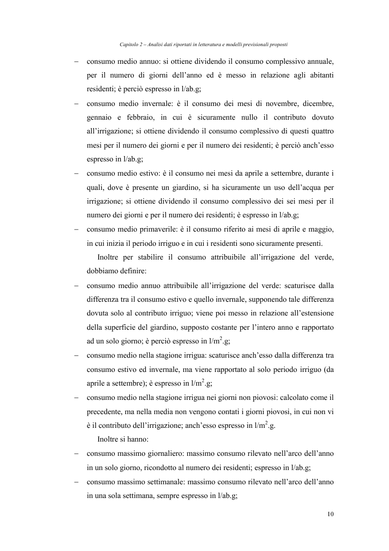 Anteprima della tesi: Analisi dei fabbisogni idropotabili con particolare riferimento ai consumi domestici, Pagina 4