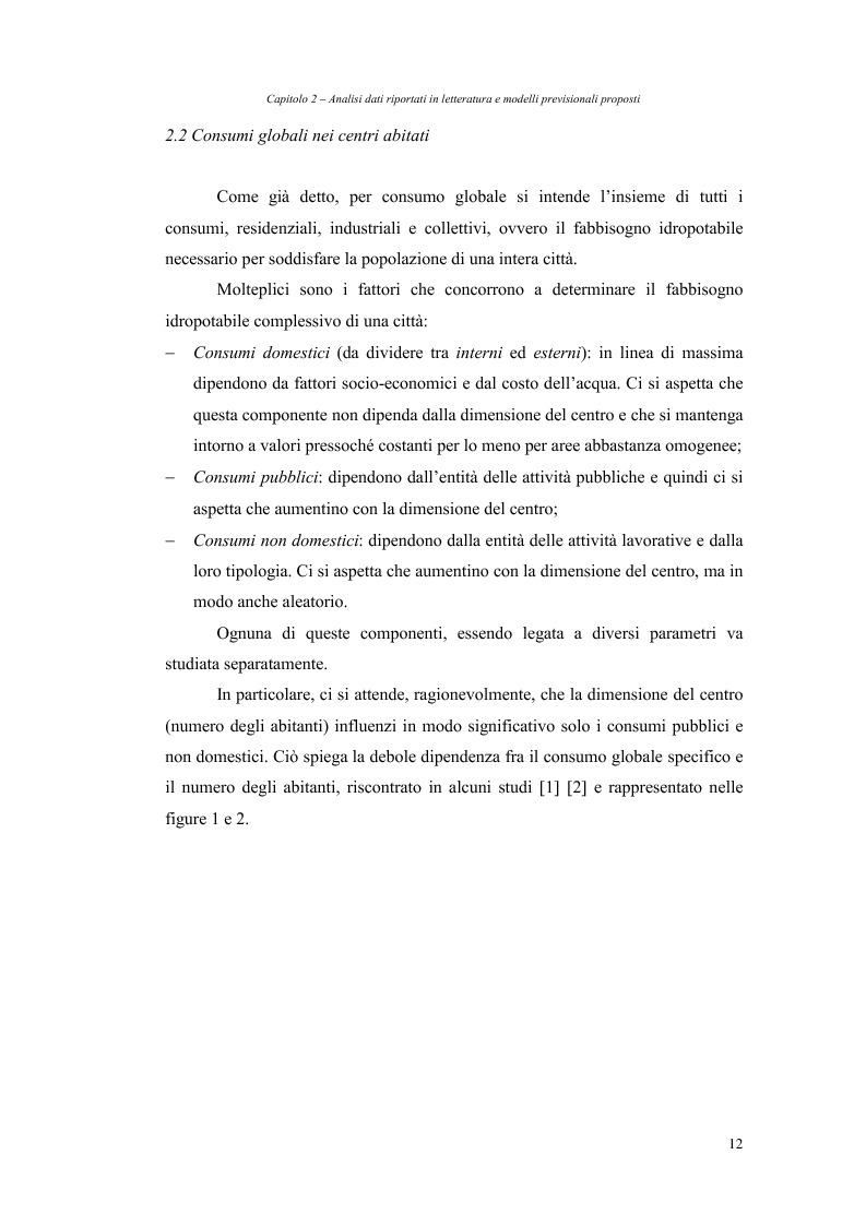 Anteprima della tesi: Analisi dei fabbisogni idropotabili con particolare riferimento ai consumi domestici, Pagina 6