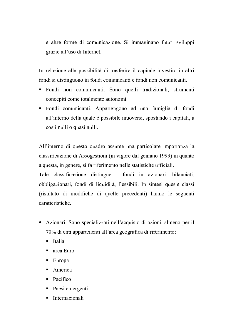 Anteprima della tesi: I fondi comuni di investimento: elementi di valutazione della performance, Pagina 14