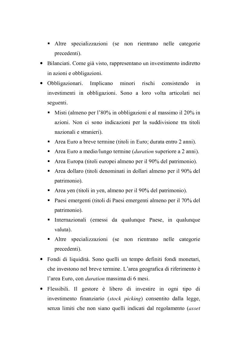 Anteprima della tesi: I fondi comuni di investimento: elementi di valutazione della performance, Pagina 15