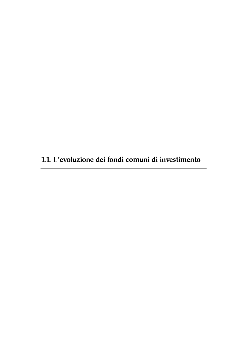 Anteprima della tesi: I fondi comuni di investimento: elementi di valutazione della performance, Pagina 5