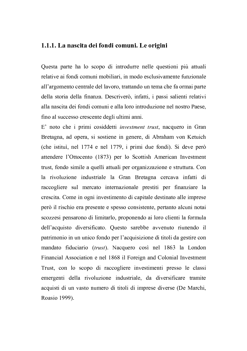 Anteprima della tesi: I fondi comuni di investimento: elementi di valutazione della performance, Pagina 6