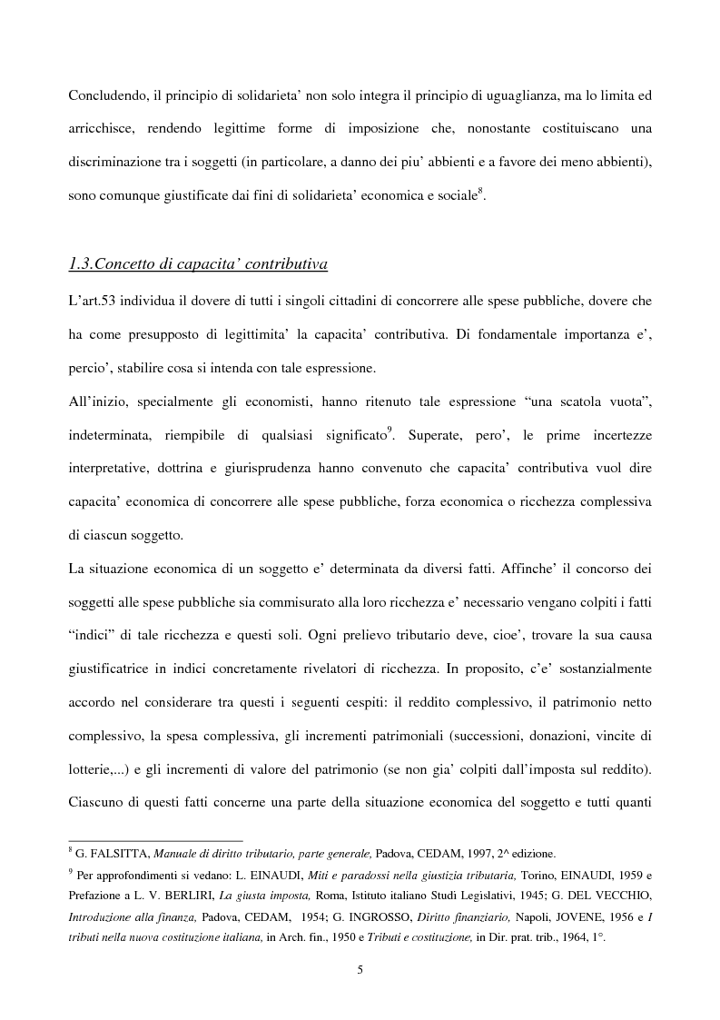 Anteprima della tesi: Il principio di capacità contributiva ed il reddito d'impresa, Pagina 5