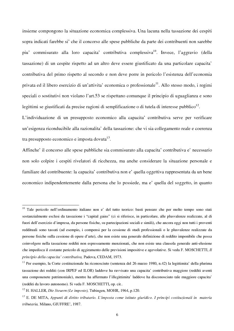 Anteprima della tesi: Il principio di capacità contributiva ed il reddito d'impresa, Pagina 6