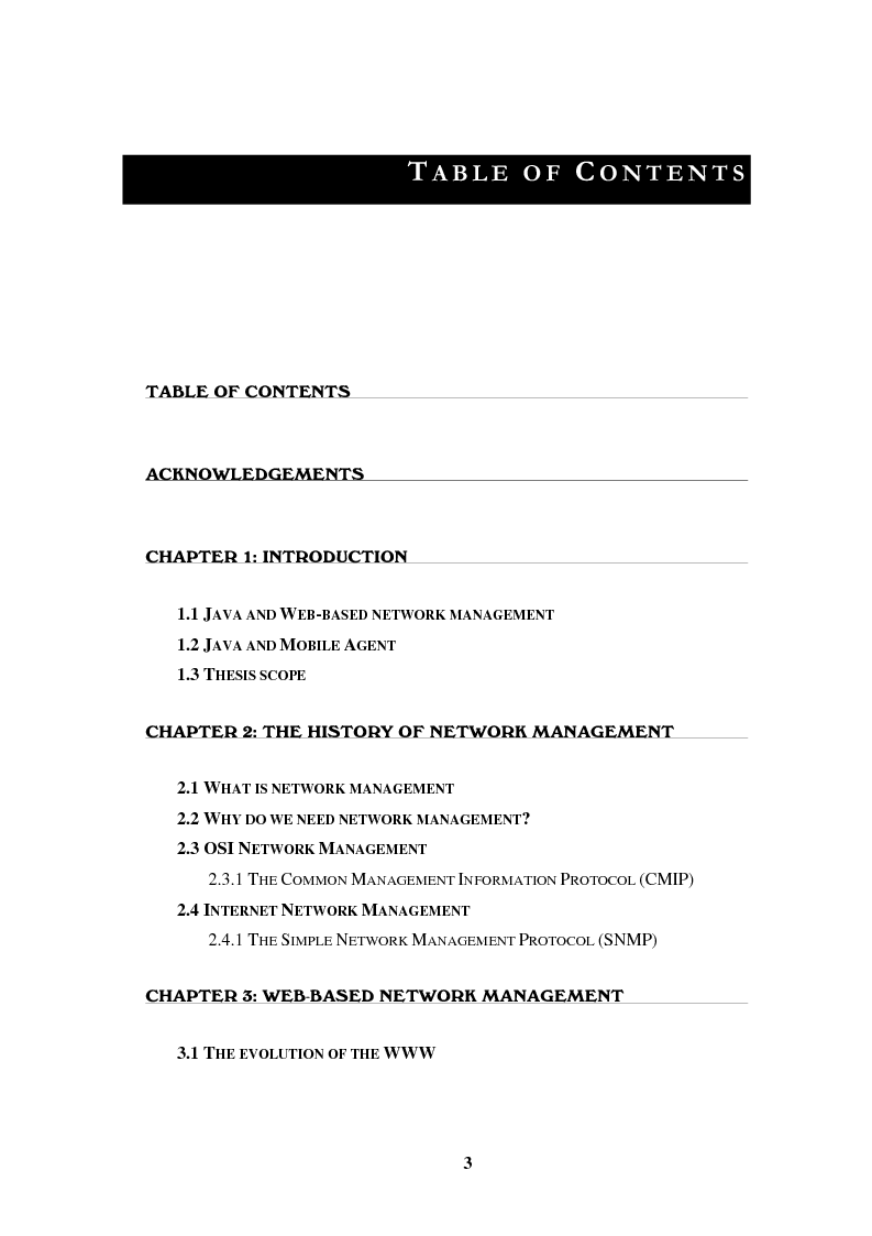 Indice della tesi: New technologies for network management and distance learning, Pagina 1