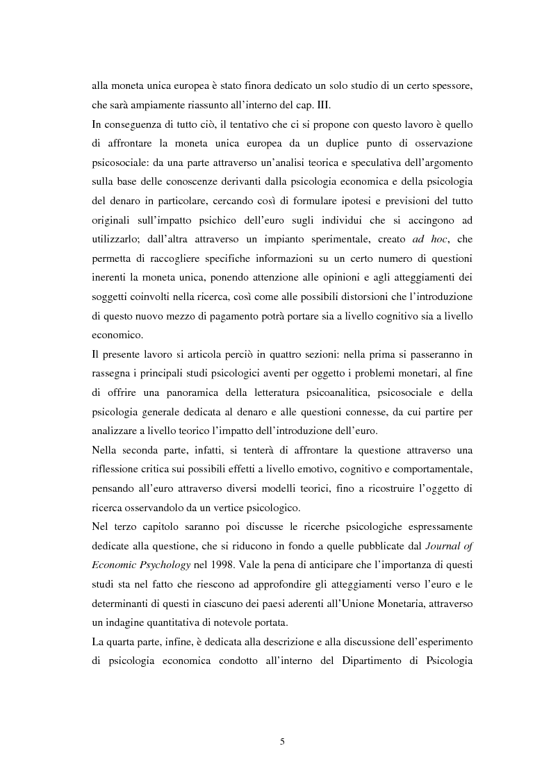 Anteprima della tesi: L'euro: aspetti psicosociali dell'introduzione della moneta unica europea, Pagina 2