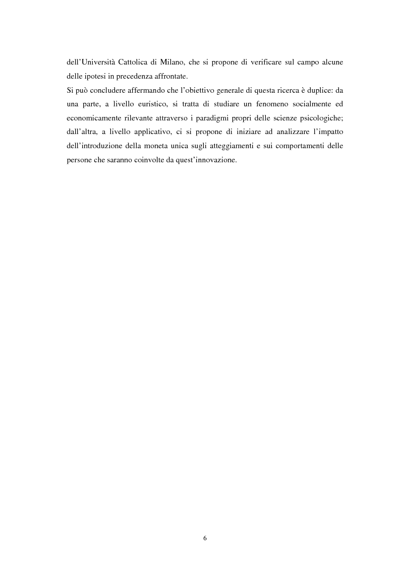 Anteprima della tesi: L'euro: aspetti psicosociali dell'introduzione della moneta unica europea, Pagina 3