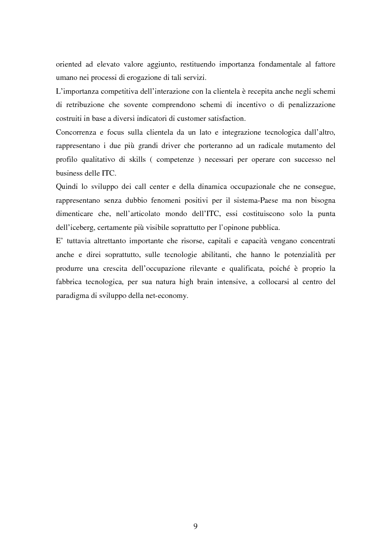 Anteprima della tesi: Strutture organizzative e di gestione del personale nei call center, Pagina 6