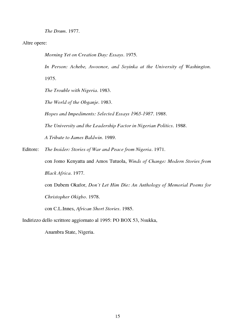 Anteprima della tesi: Tematiche e linguaggio in Anthills of the Savannah di Chinua Achebe, Pagina 10