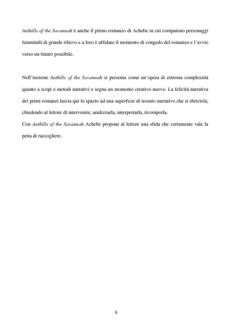 Anteprima della tesi: Tematiche e linguaggio in Anthills of the Savannah di Chinua Achebe, Pagina 4